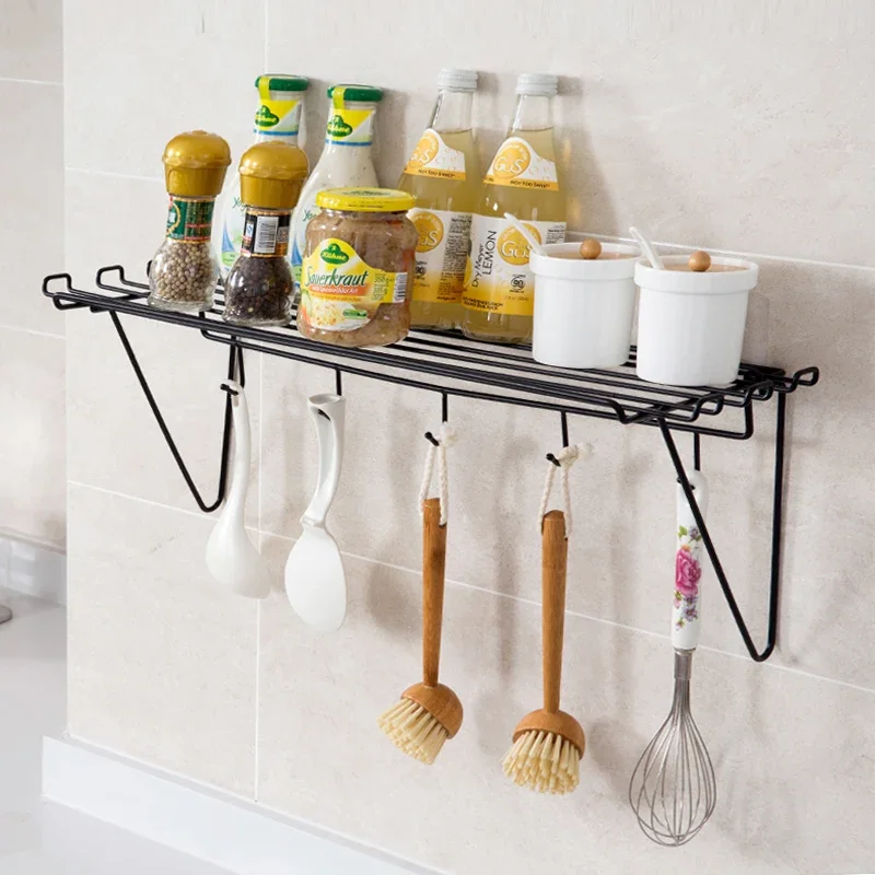 Home hooks wall hangers kitchen articles iron pot shovel rack seasoning  finishing  storage rack