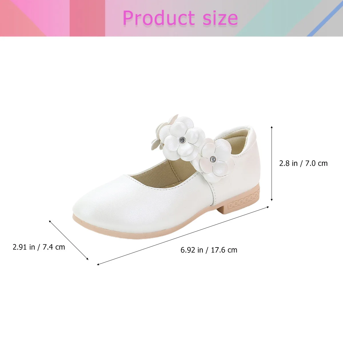 

1 Pair Kids Sole Shoes White Size 29 Eu28.5 Uk11 Children Princess Shoes Breathable Non-Slip Comfortable Lightweight