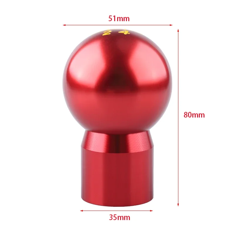 5 SpeedAluminum Alloy round Gear Shift Knob Reverse Lockout Lever Lifter Up Gear Shift Knob Shifter Adapter Black Silver Red