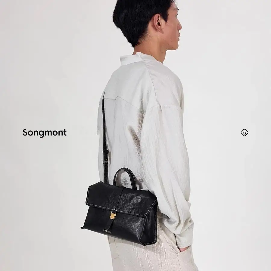 

Songmont Casual Denim Crossbody Purse for Women, Compact Leather Trim Shoulder Bag