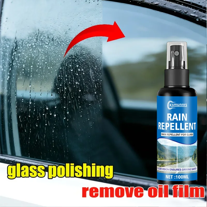 Picture 3: Car Glass Anti Rain Agent, Hydrophobic Water Repellent Spray for Windshield Rearview Mirror, Rainproof Protective Coating Enhanc