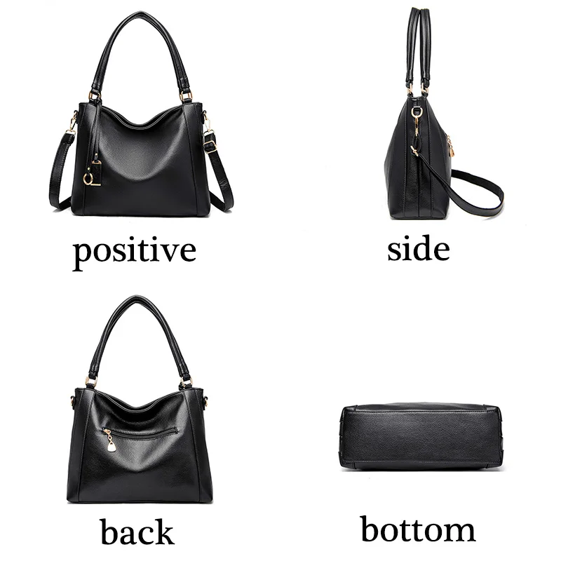 Fashiion Soft Leather Handbags for Women Vintage Shoulder Tote Bag Luxury Designer Ladies Large Capacity Purse Bags Sac A Main