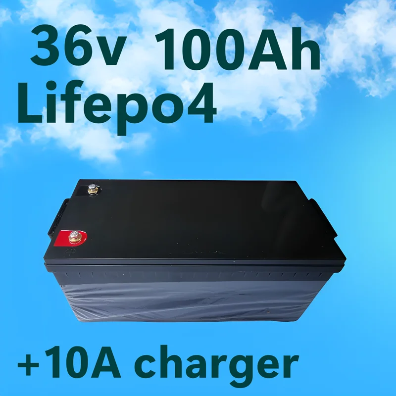 Lithium 36V 100Ah Lifepo4 Battery With BMS For Solar System Trolling Motor Boat+ 43.8V 10A Charger