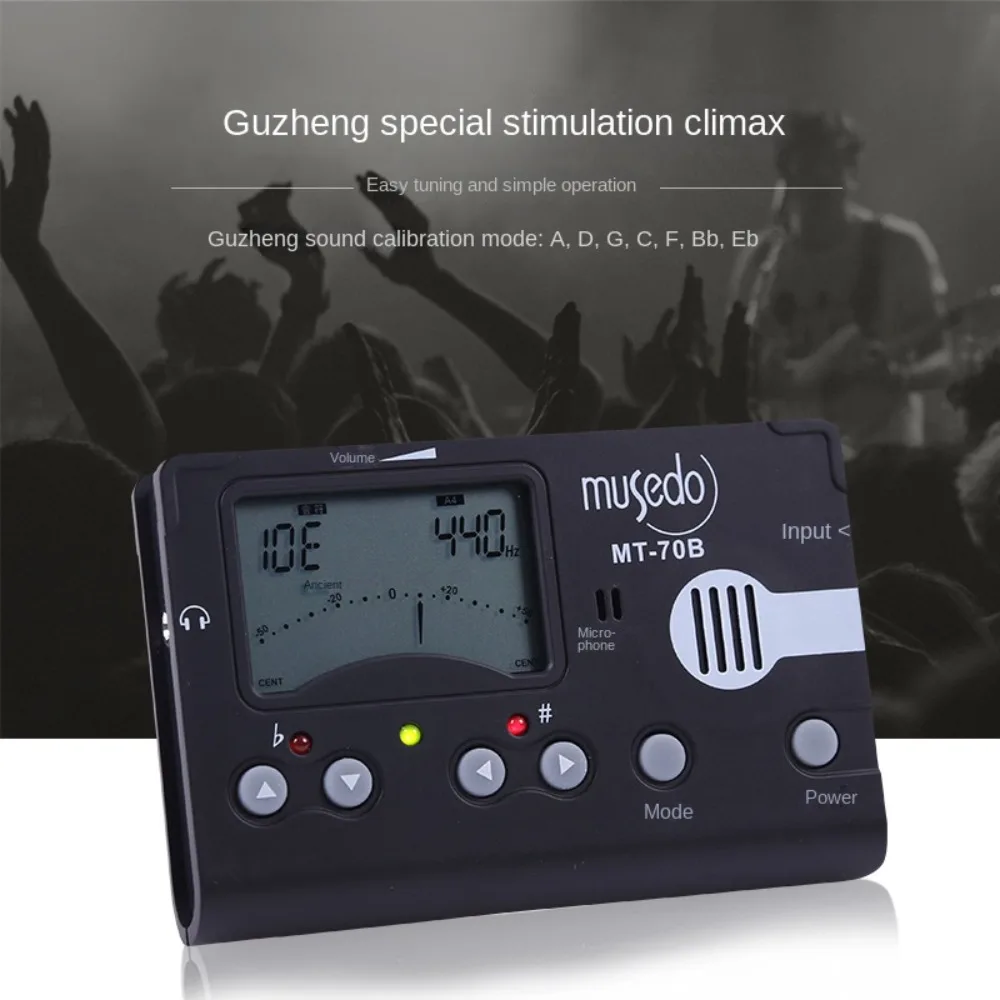 Built-In Microphone Music Tuner with Clip 3 Modes Simple Operation Metronome Tone Generator Portable LCD Electronic Metronome