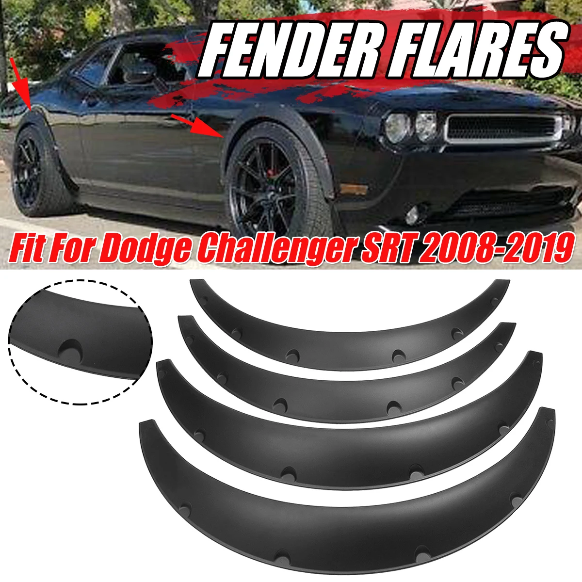 Universal 4 stücke Auto Kotflügel Kotflügel für Kotflügel verbreiter ungen flexible Rad Augenbrauen Radkästen für Benz für BMW für Honda – Detail 1