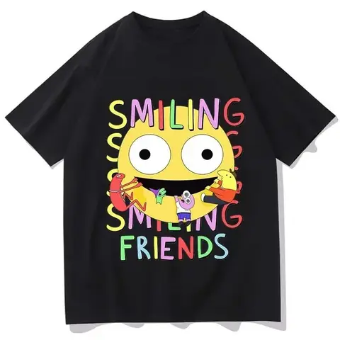 Smiling Friends Cartoon Print T-shirt Comfortable Women Women Summer Tee-shirt Casual Tshirts Manga Funny Tees Graphic T Shirts