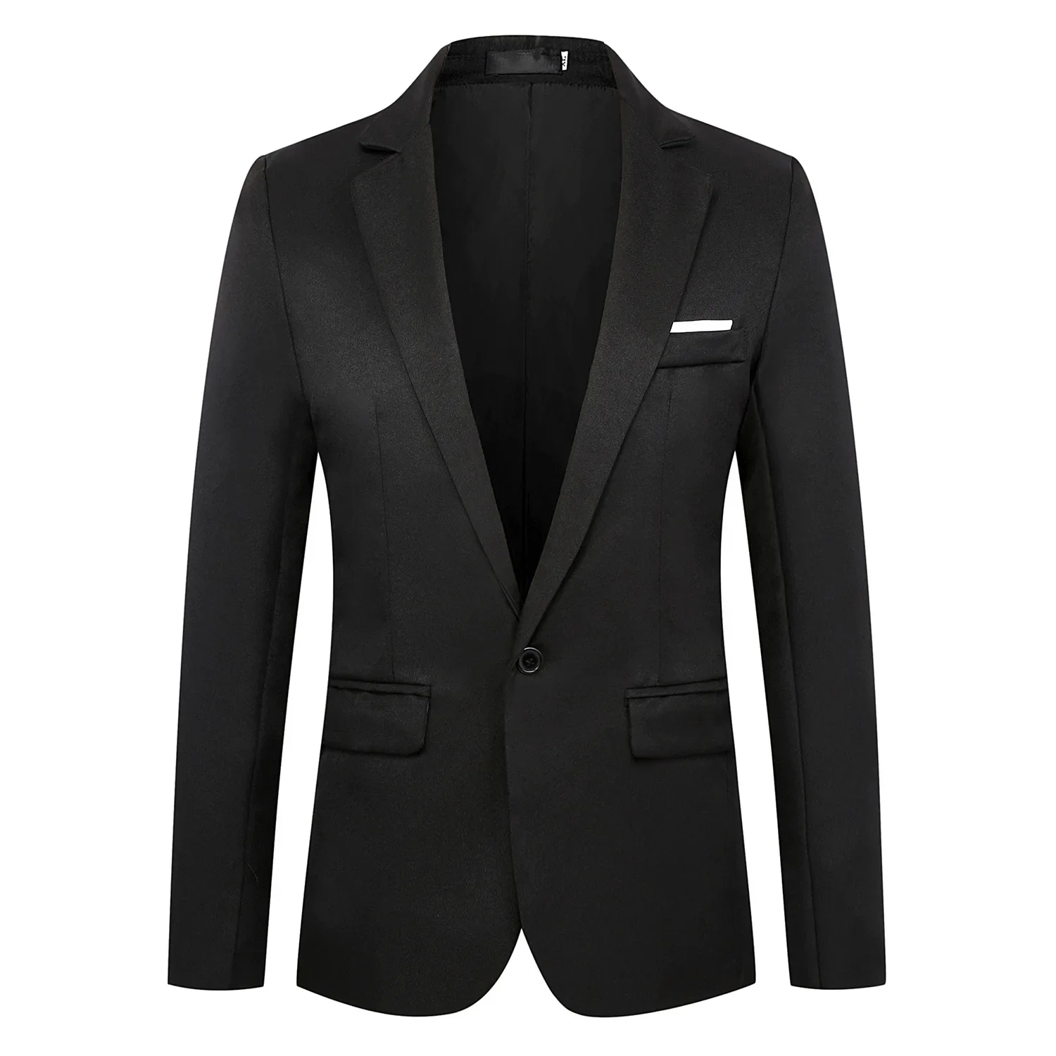 Single Button Blazer Men Suits Solid Spliced Blazers Long Sleeve Turn Down Collar Business Jackets Summer  Pockets Slim