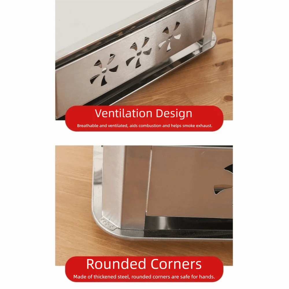 

Прямоугольный гриль для рыбы из нержавеющей стали, прямоугольный сверхмощный корейский горшок для барбекю, вентилируемая утолщенная плита для рыбы на гриле