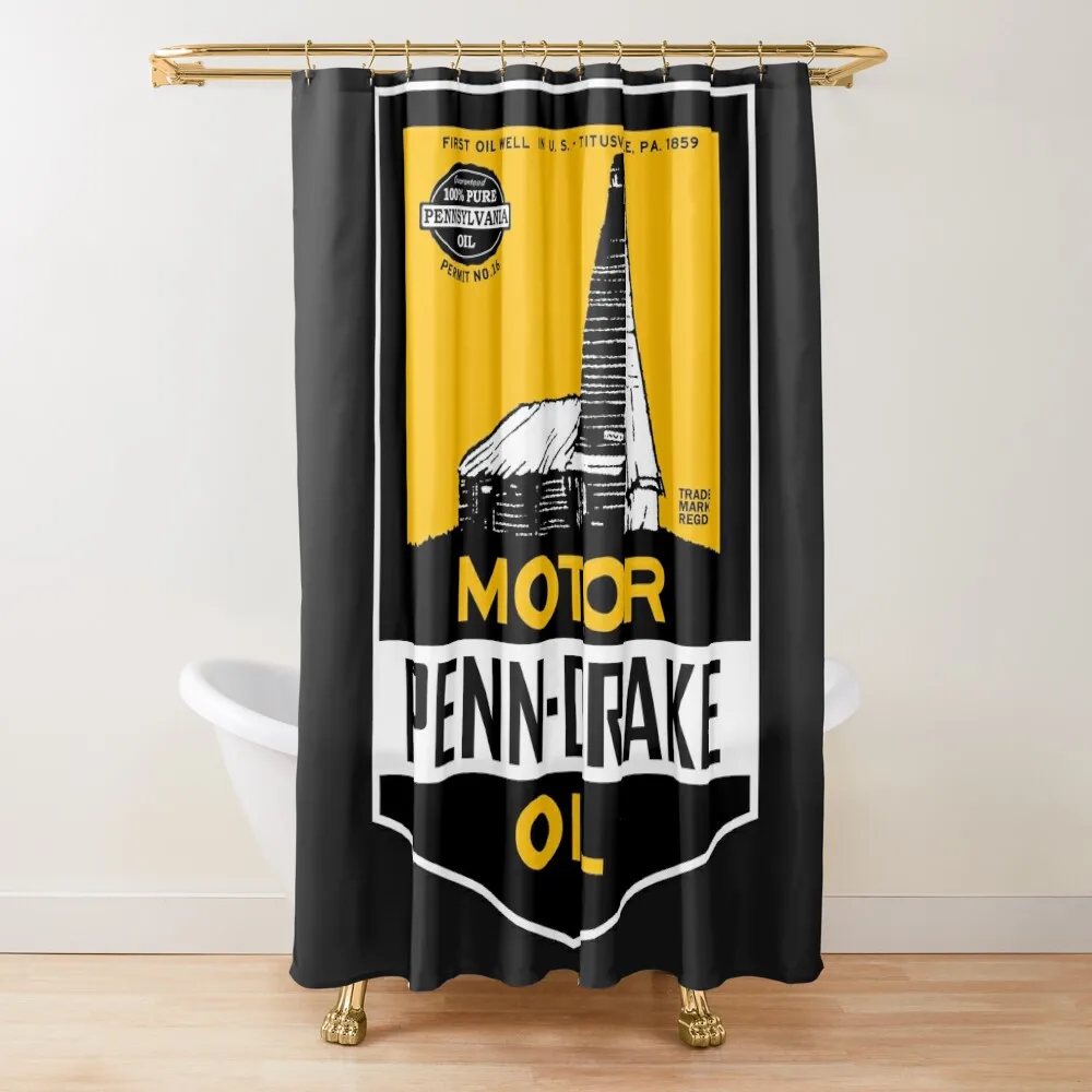 

Penn Drake Motor Oil vintage sign Shower Curtain Bathroom For Shower Shower For Bathrooms Curtain