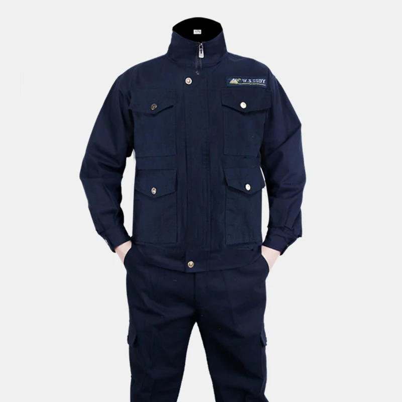 Work Uniform For Men Workshop Warehouse Factory Mechanic Garage Security Working Cloth Uniform Wear Resistant Anti Scald