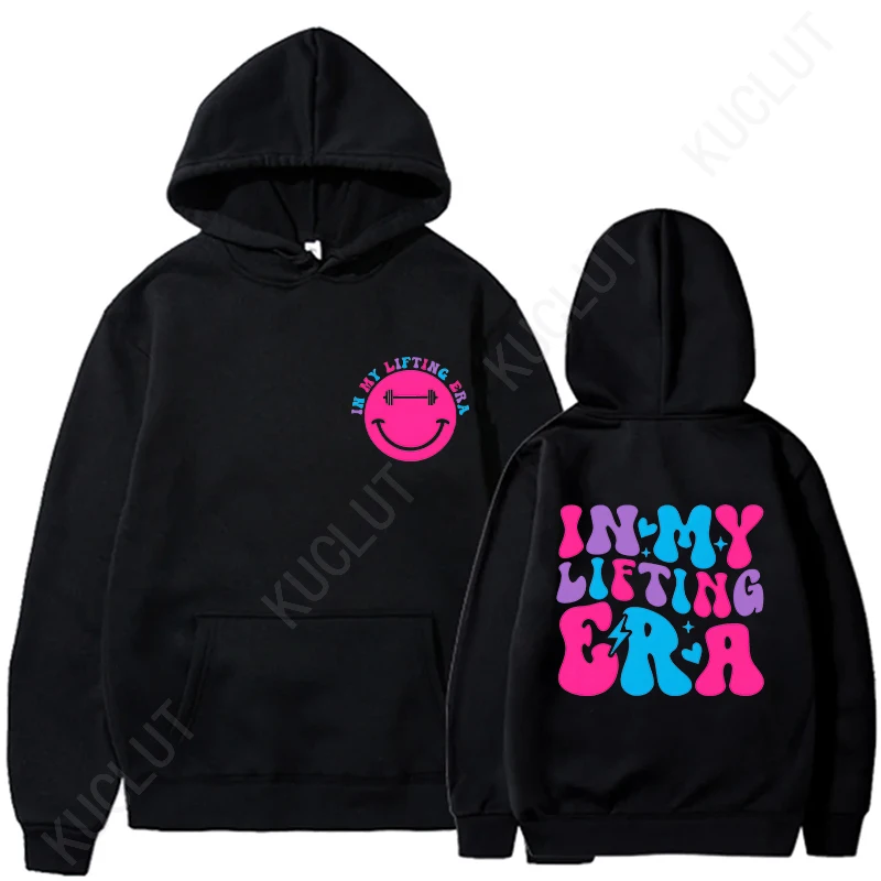 Di Era angkat saya Hoodie Meme lucu pecinta Gym pakaian estetika kuat Sweatshirt wanita Hoodie Pullover Fashion Harajuku