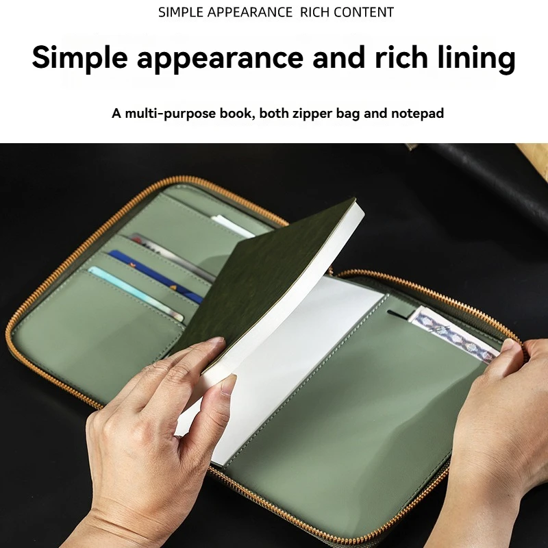 1PC Zippered Bag Notebook Travel Organizer Leather-covered Multifunctional Diary Creative Notebook Planner