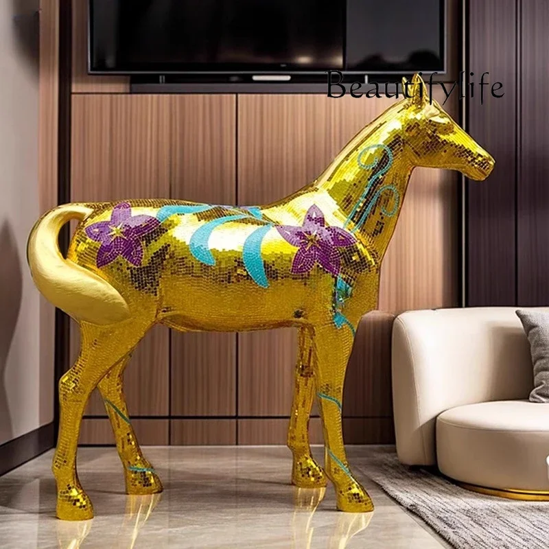 

FRP скульптура мозаика бар гостиная мягкое украшение свет роскошный элитный счастливый пол украшение орнамент