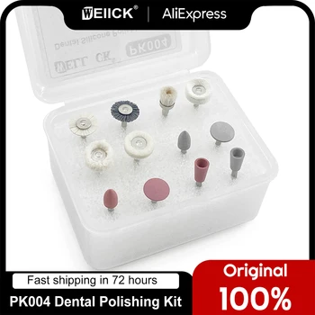 12 adet/kutu WellCK Diş Kompozit Parlatma Kiti Düşük Hızlı El Aleti Diş Kompozit Kiti Diş Hekimliği Porselen/Doğal Diş