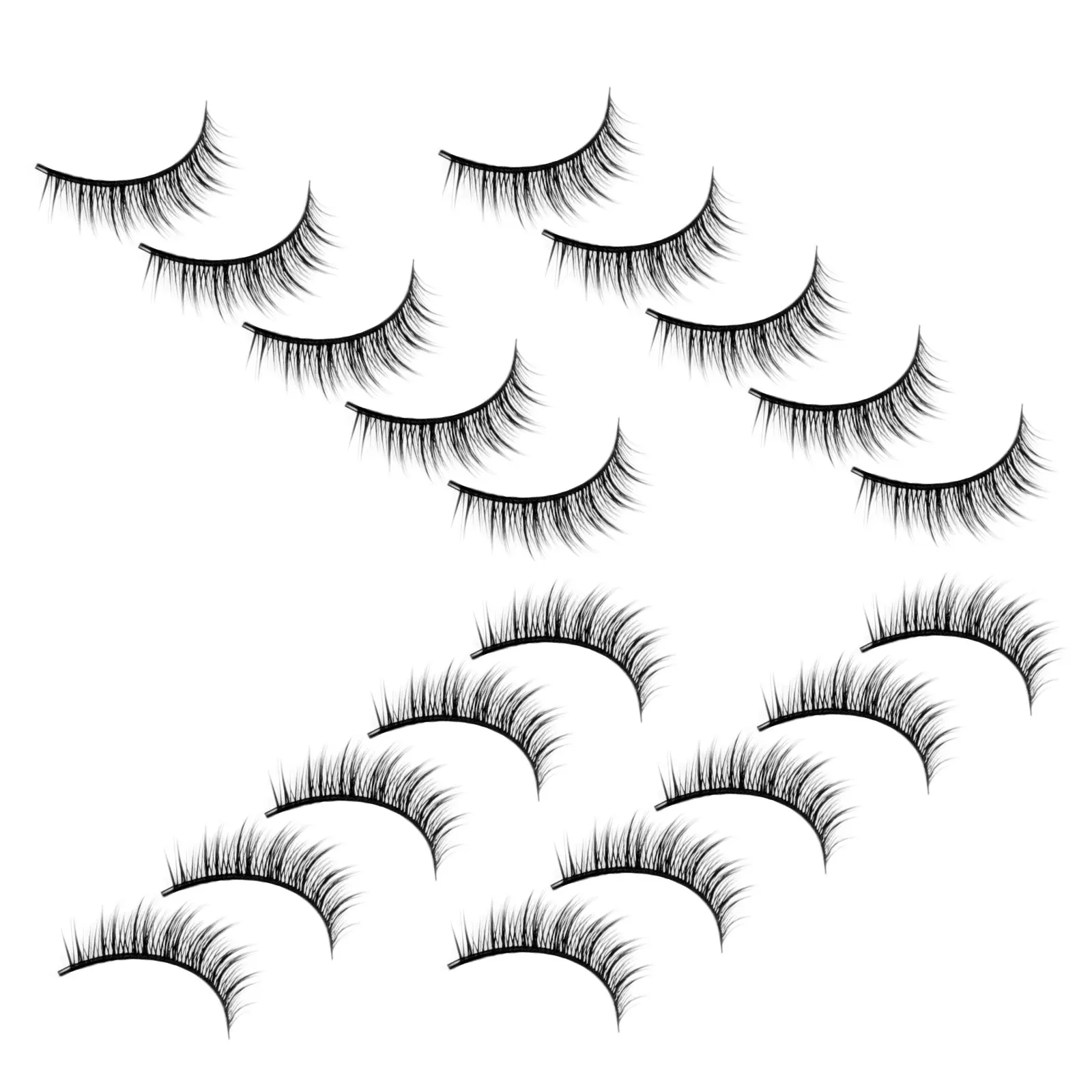 10Pairs False Eyelashes Short Natural Look Classic Design Easy to Apply Comfort Fit for Dating Wedding Party Vacation Makeup