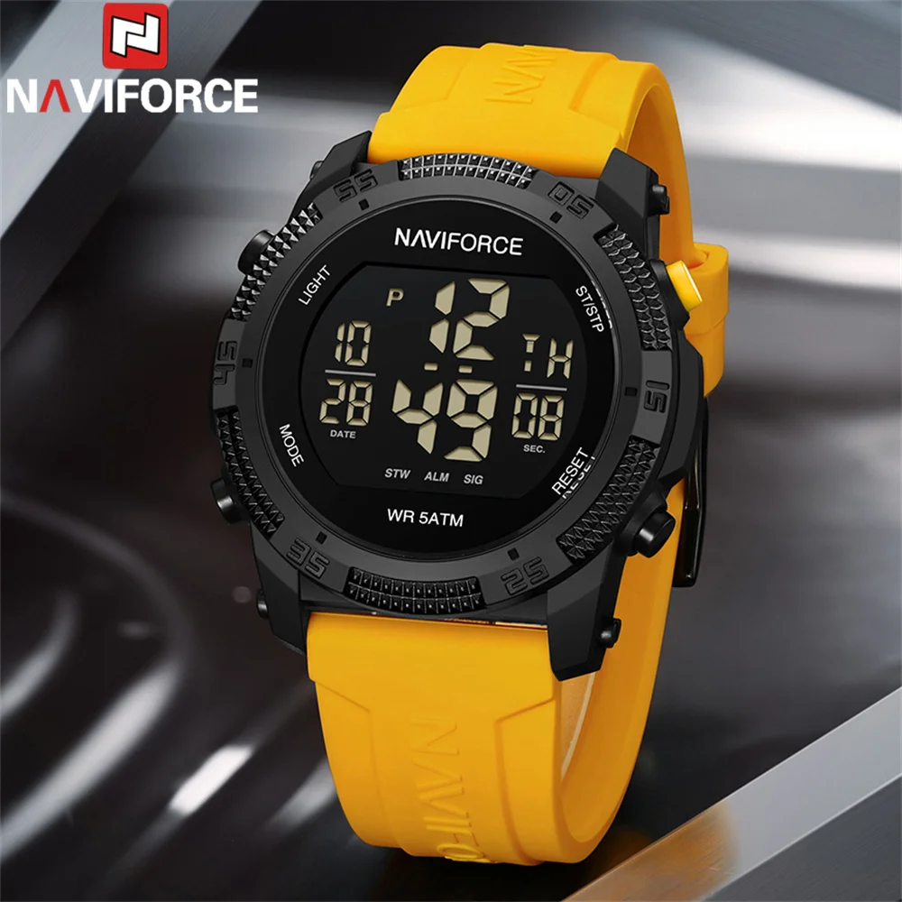 NAVIFORCE Digital Watch Men Military Sport Chronograph Wristwatch Date Stopwatch Waterproof Original Male Electronic Clock 7104