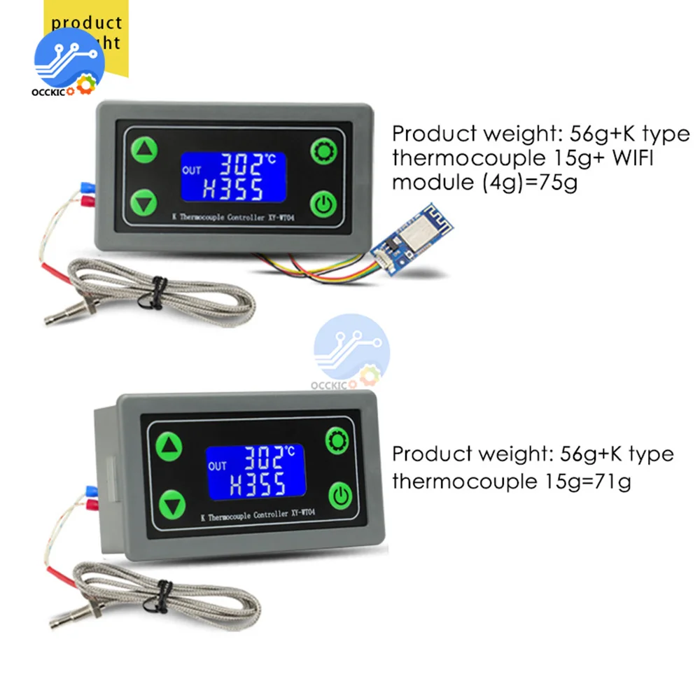 WIFI Remote High Temperature Digital Thermostat K-type Thermocouple High Temperature Controller -99~999 Degrees XY-WT04