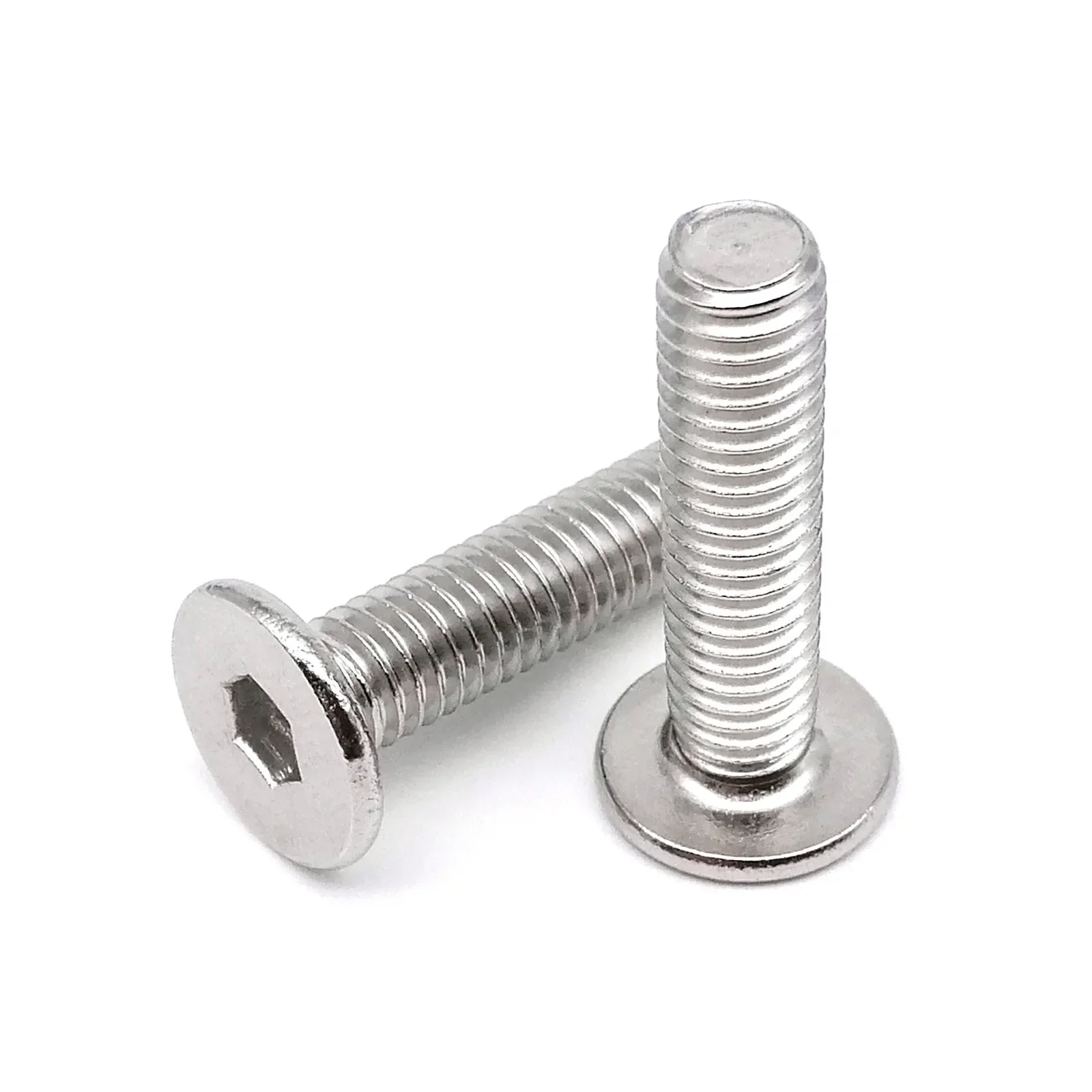 

M1.6 M2 M2.5 M3 M4 M5 M6 M8 Hex Hexagonal Bolts Flat Head Screws Stainless Steel Ultra Thin Low Flat Wafer Allen Head Screw Bolt