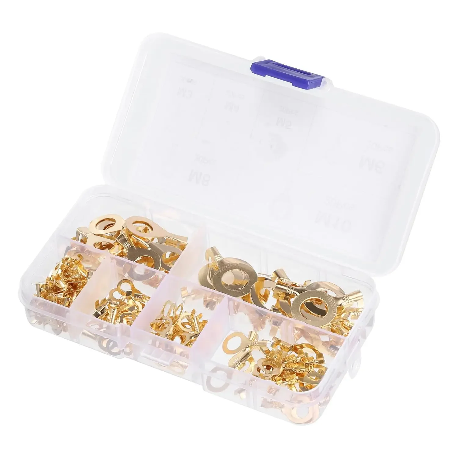 

150pcs 8 Types Copper Wire Lugs Crimp Wire Connector Eyelets Cable Connection Clamp for Industrial Electric Battery