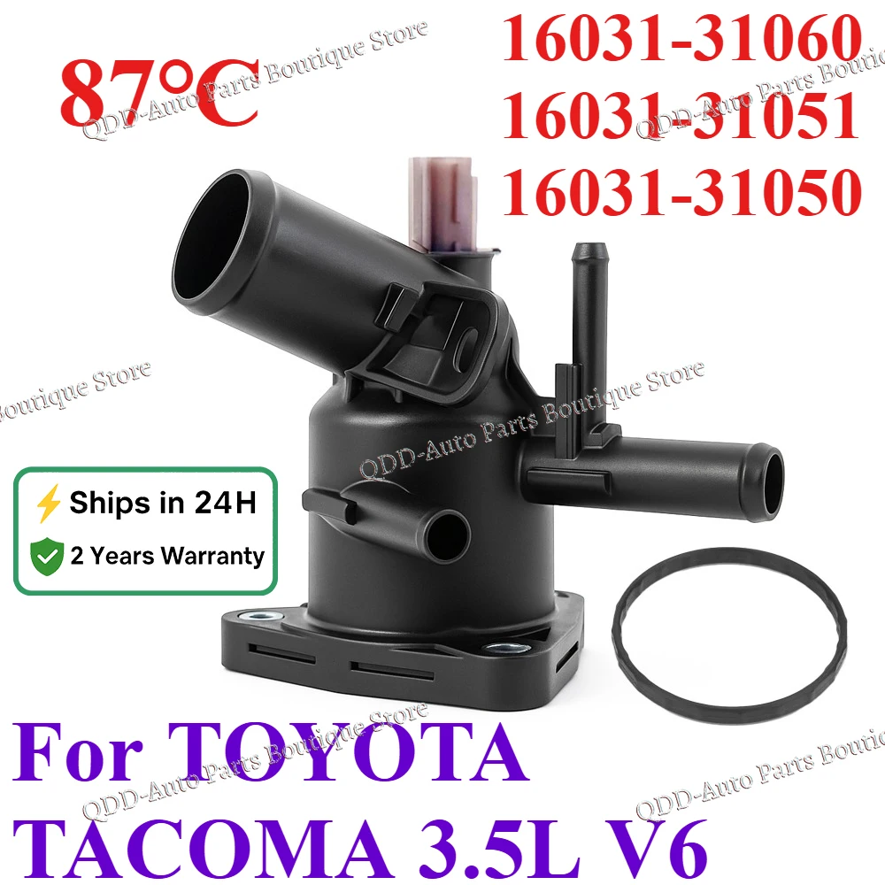 

87℃ 16031-31060 16031-31051 16031-31050 For TOYOTA TACOMA 3.5L V6 2016-2023 Car Engine Coolant Thermostat Housing Cover Assembly