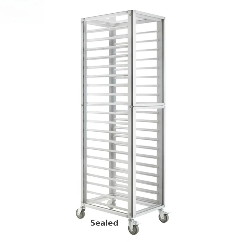 20 Pans Aluminum Tray Transparent Multi-layer Bread Storage Trolley Commercial Bun Pan Bakery Rack Baking Rack