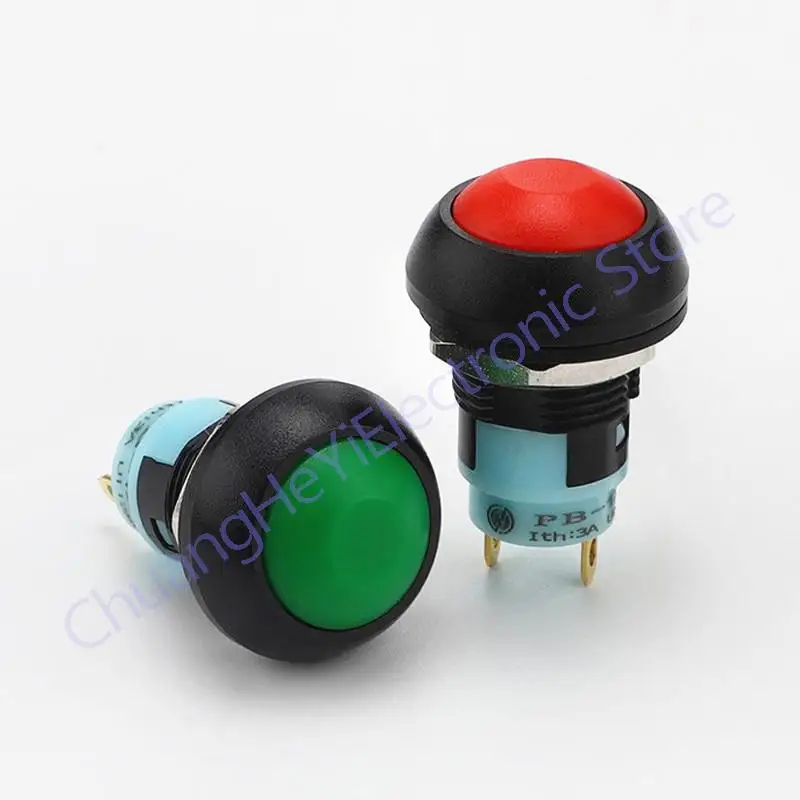 1PC PBS-33A 12mm 2Pin Mini Rodada Auto Bloqueio Botão Interruptor Impermeável