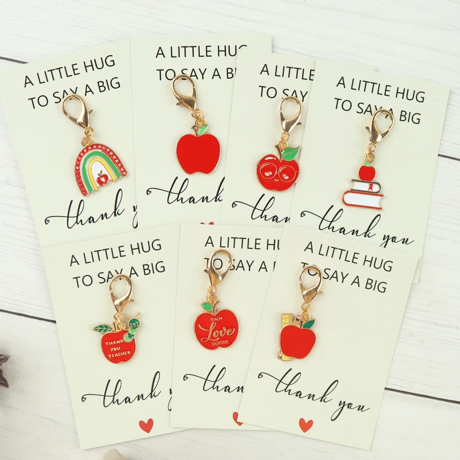 7 pcs Thank-You Themed Keychain Sets, Complete with Thank-You Cards. Thank You for the Gift.
