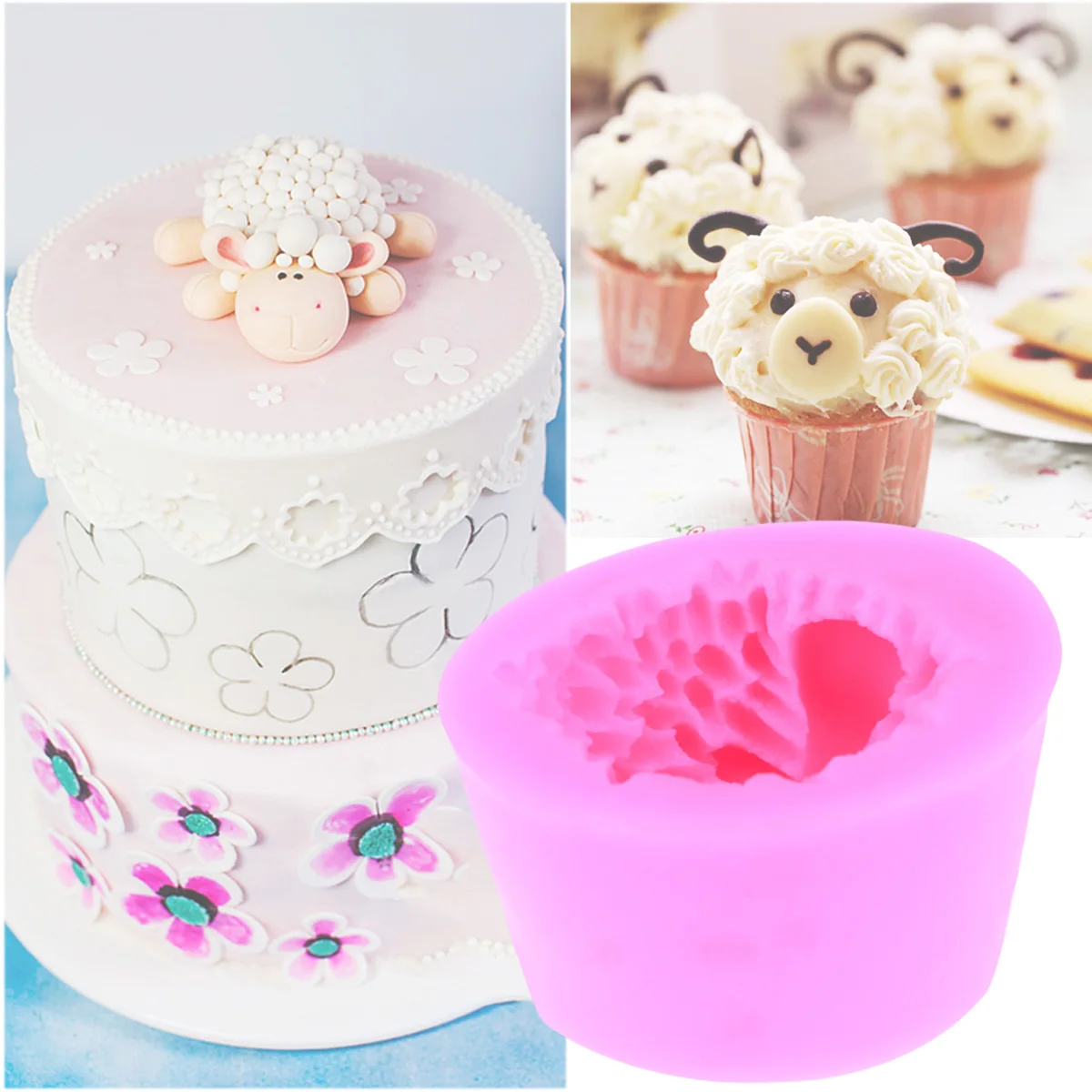 

Sheep Cake Baking Pan Fondant Chocolate Molds Reusable For Chocolate Mold Birthday Wedding Silicone Cake Molds Party