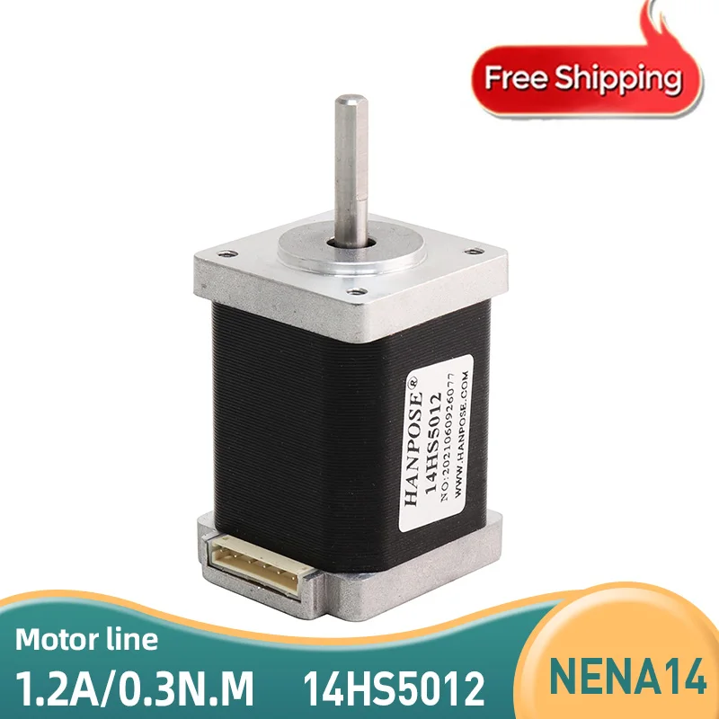 14HS5012 Mini Motor 4-Lead Nema 14 Stepper Motor 50mm 1.2A 0.30N.m 35*50mm Motor Nema14 Stepper For 3D Printer CNC