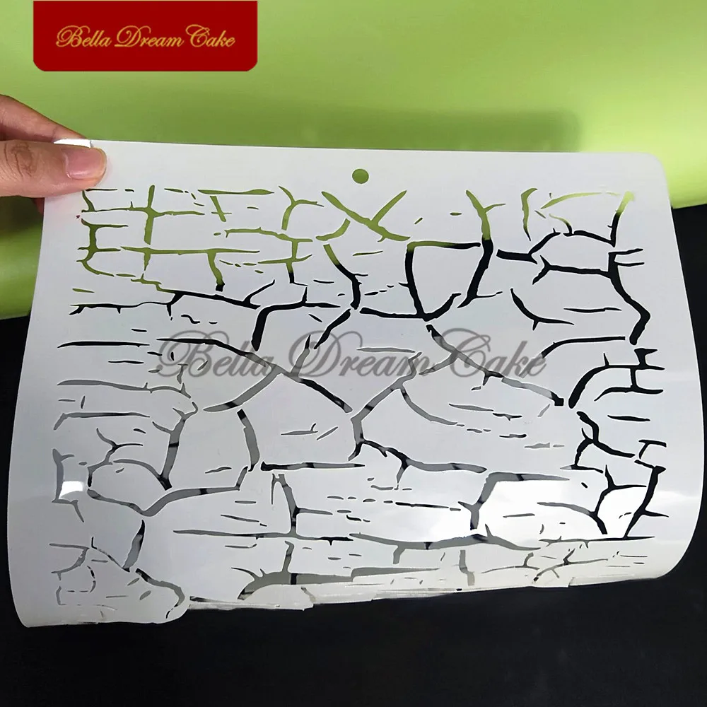 Crack Pattern Lace Cake Stencil PET Chocolate Cake Border Template DIY Royal Cream Mould Cake Decorating Tools Kitchen Bakeware