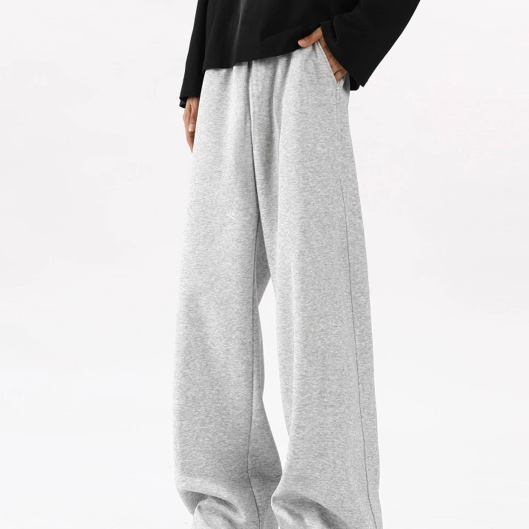 

American High Street Straight-leg Pants, Men's Spring and Autumn Trendy Brand Wide-leg Sports Sweatpants, Loose Casual Pants