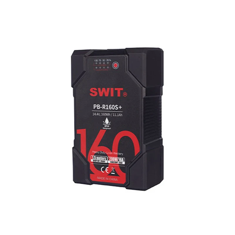 SWIT PB-R160S+ PB-R220S+ PB-R290S+ 160Wh IP54 Water Dust Proof V Mount Battery Pack 1.5m Drop Off Proof 14.4V 160Wh Capacity