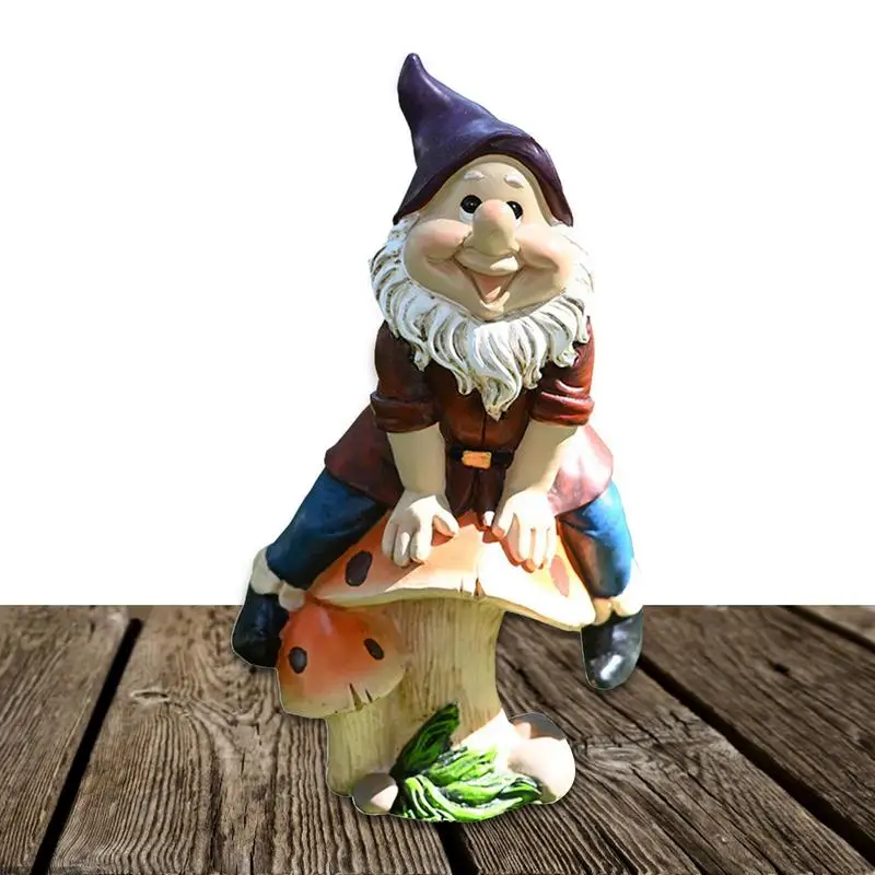 Funny Resin Garden Gnome Statue Cartoon Naughty Dwarfs Figurines Small Sculptures Creative Decoration For Lawn Garden