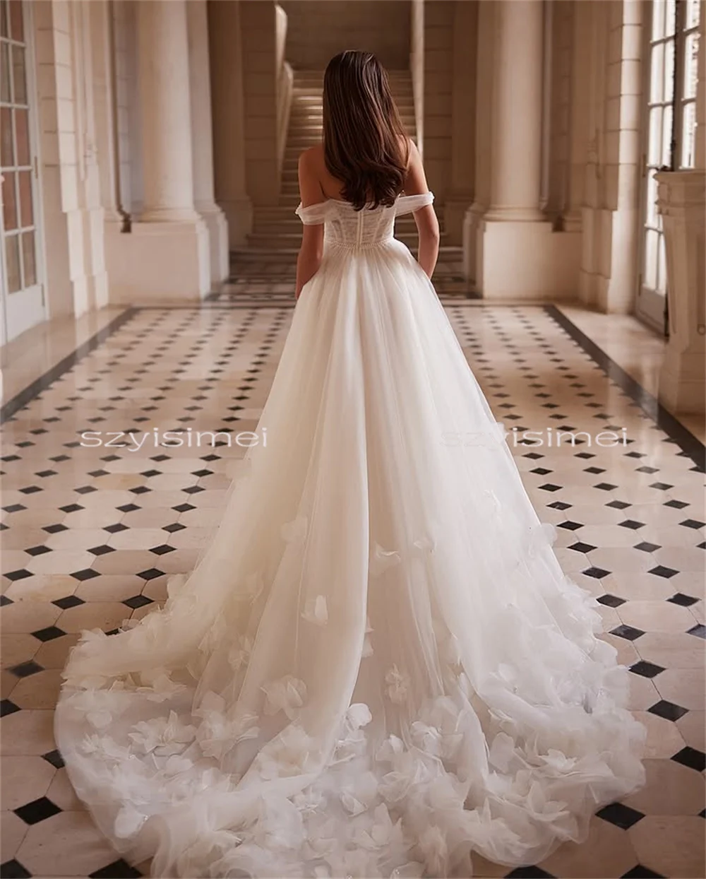 Abito da sposa semplice linea A per donna Abito da sposa personalizzato con scollo a cuore Lusso 2026 Sposa da sera per matrimonio