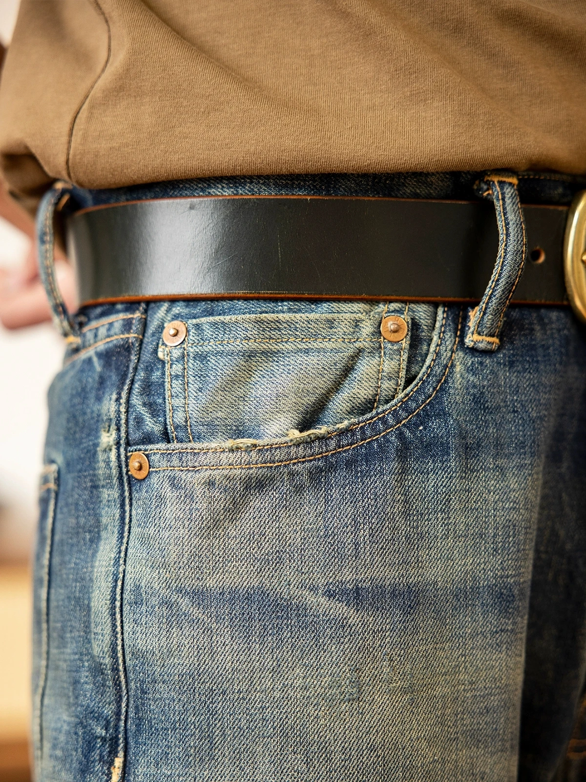 سروال دينم ضيق مغسول باللون الأحمر ، 100% قطن ، جينز سميك ثقيل ، 14 أونصة ، نوعية جيدة ، 55501-0004B #3