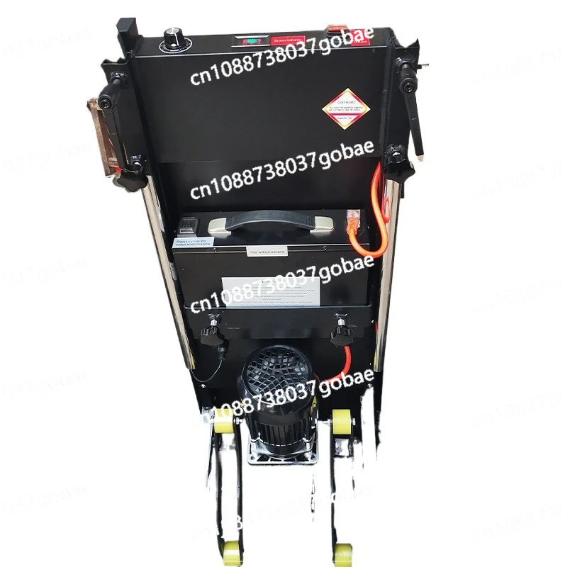 Escalador de escaleras eléctrico, carrito plegable sobre orugas, cubo cargado, tablero horizontal