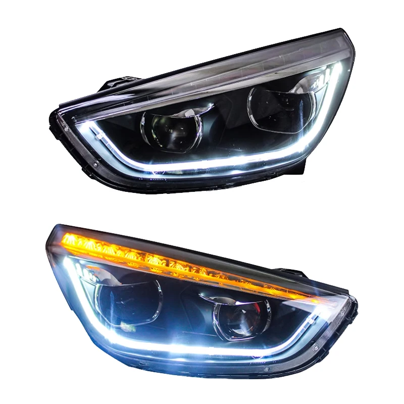

Для Hyundai Tucson IX35 2010-2016: Автоаксессуары, светодиодные фары, передние фары в сборе, модернизированные светодиодные головные фары