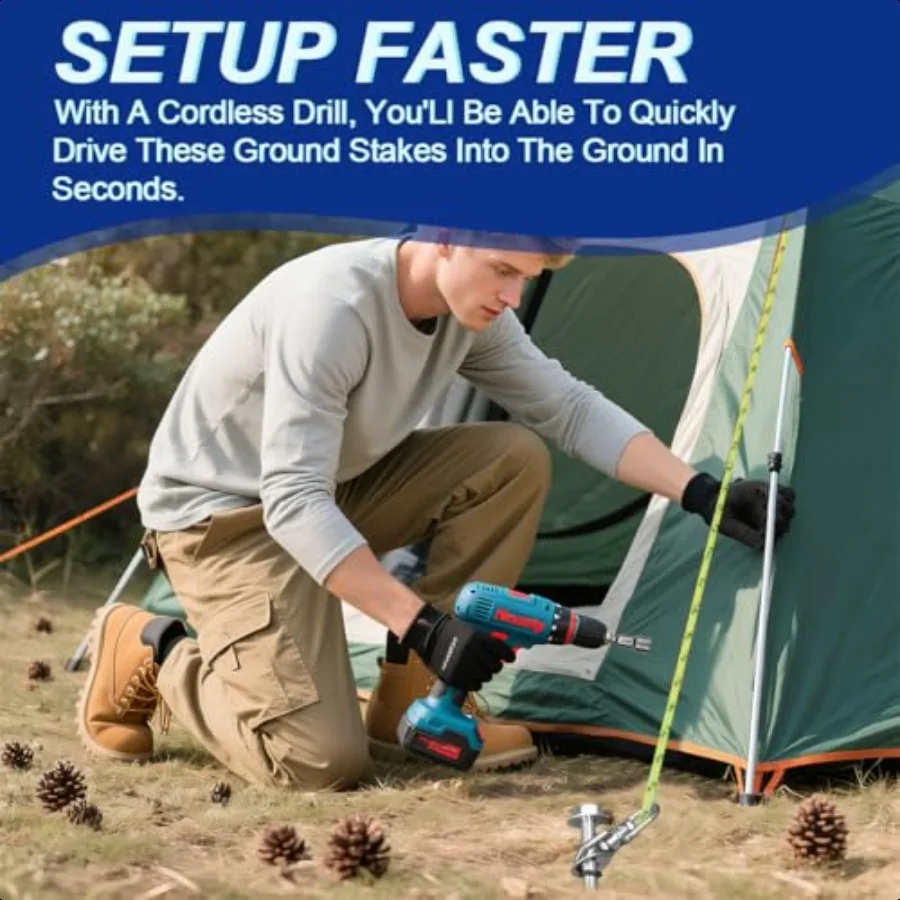 12-дюймовые стальные винты для палатки, 8 шт. Колья для палатки, сверхмощные грунтовые анкеры, винт в комплекте анкеров для батута, качели, анкеры