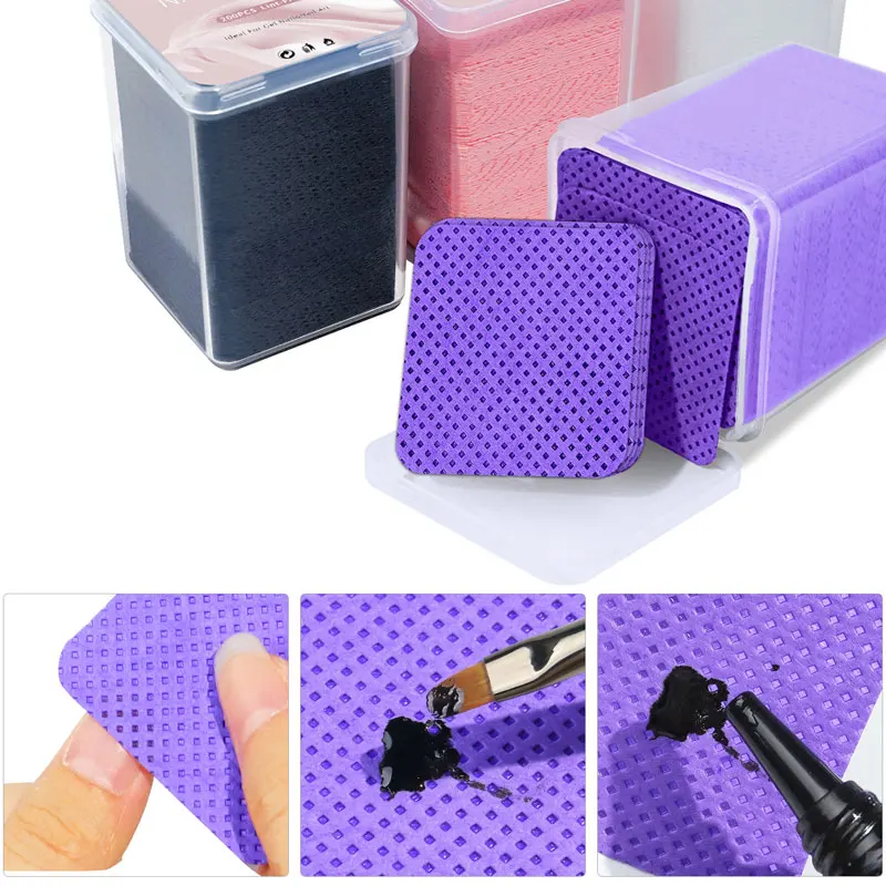 100/200/300 Stuks Niet-pluizende Nagellak Doekjes Servet Uv Gel Nagellak Verwijdering Pads Papier Professioneel materiaal Nagel Accessoires