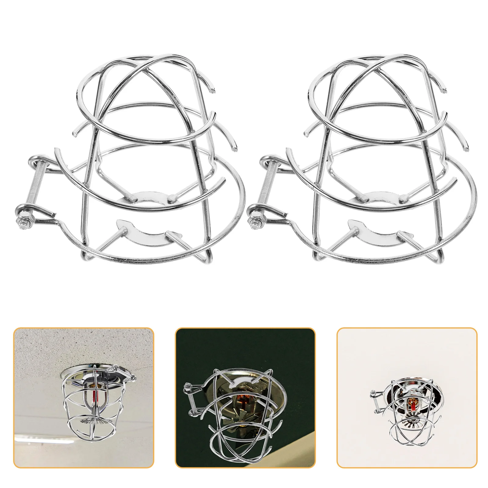2Pcs Sprinkler Head Cage Heavy Duty Fire Sprinkler Cover for Ceiling Safety Anti Collision Protection with Easy