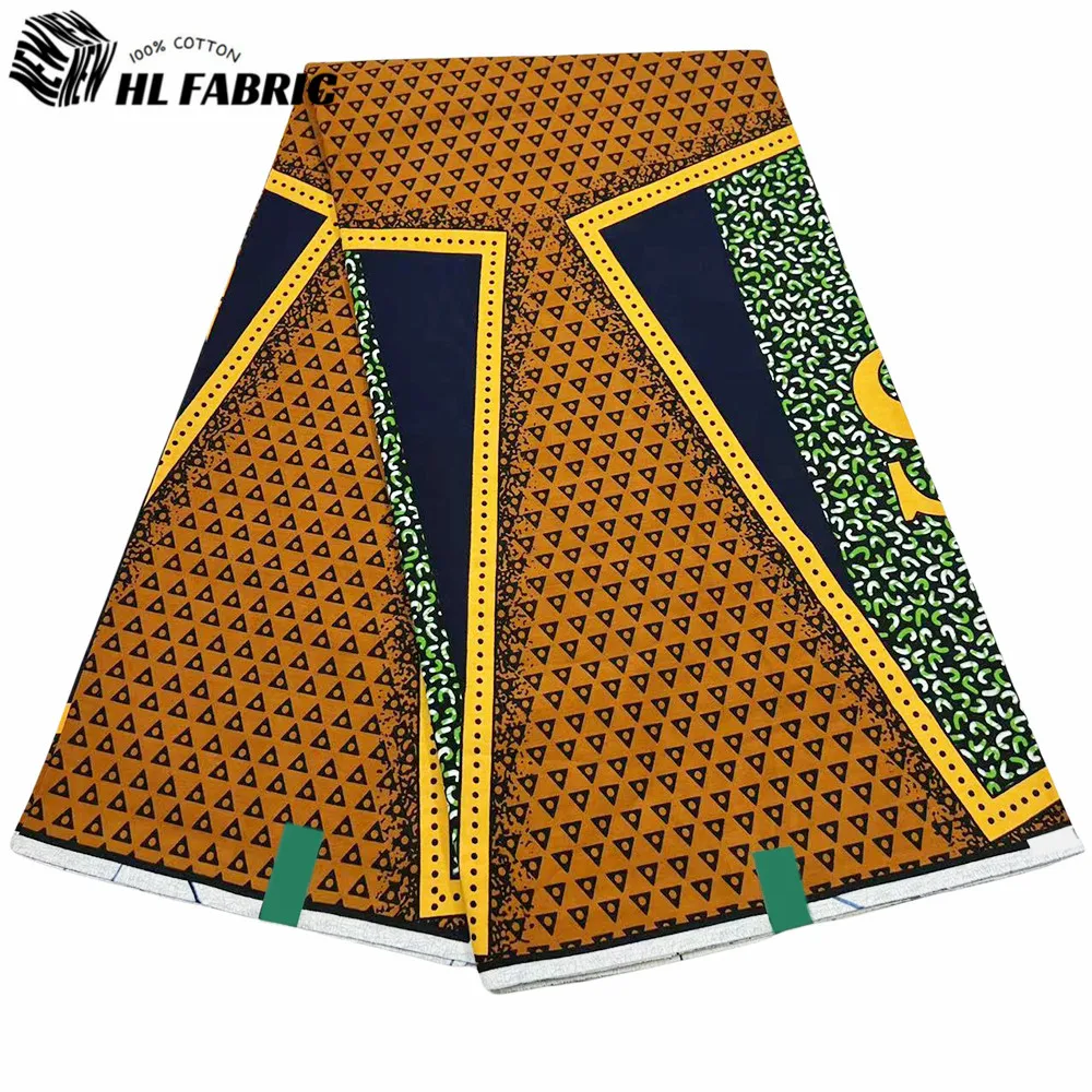 Veritable Wax African Print Fabric 6 yards Nigeria Ankara Block Batik Hollandaise Fabric Dutch Pagne 100% Cotton For Sewing YL