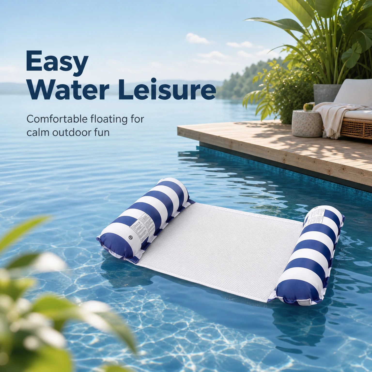 Double Tube Inflatable Float Mat Thickened PVC Stable Pool Float Anti-tilt Air Mattress for Beach Swimming Pool Summer Water