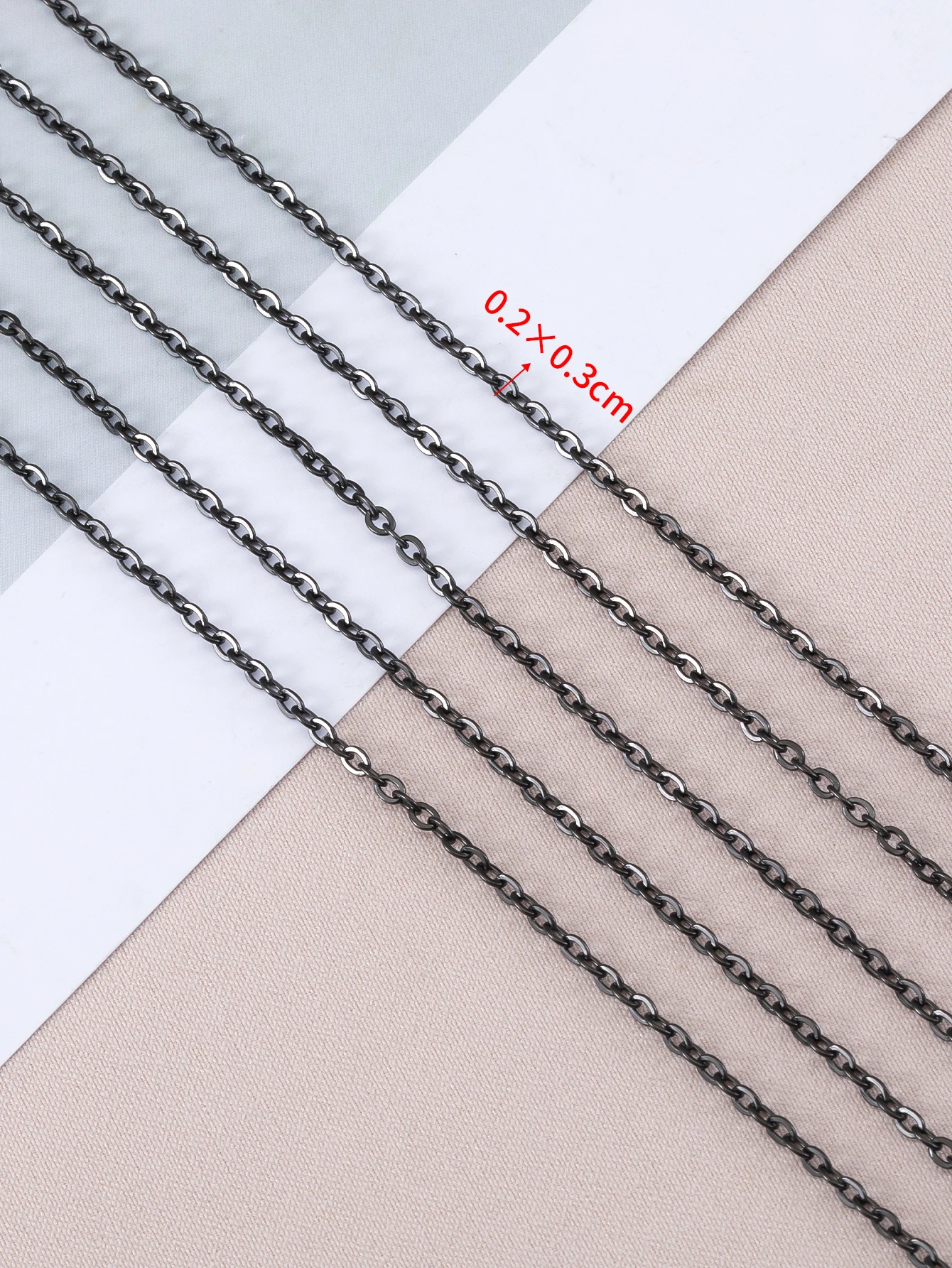 2Meters Stainless Steel Black Chain Flat O Shape Jewelry Chains for DIY Jewelry Making Necklace Bracelet Basic Accessories