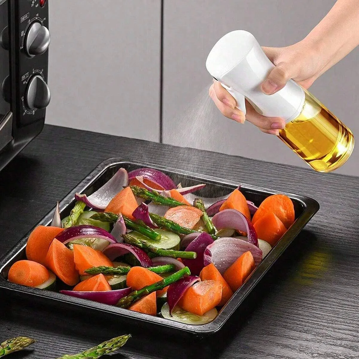 Plastic Spray for Olive Oil Spray Sprayer Dispenser Bottle Comfortable Handle Design for Barbecue Air Frying Pan Oven Camping