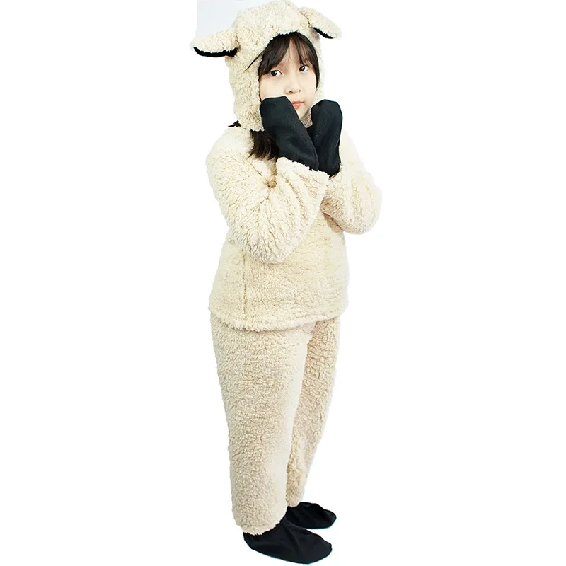 Hot Sale Animal White Sheep Cosplay Cute Sheep Plush Suit Costume Halloween for Child Boy