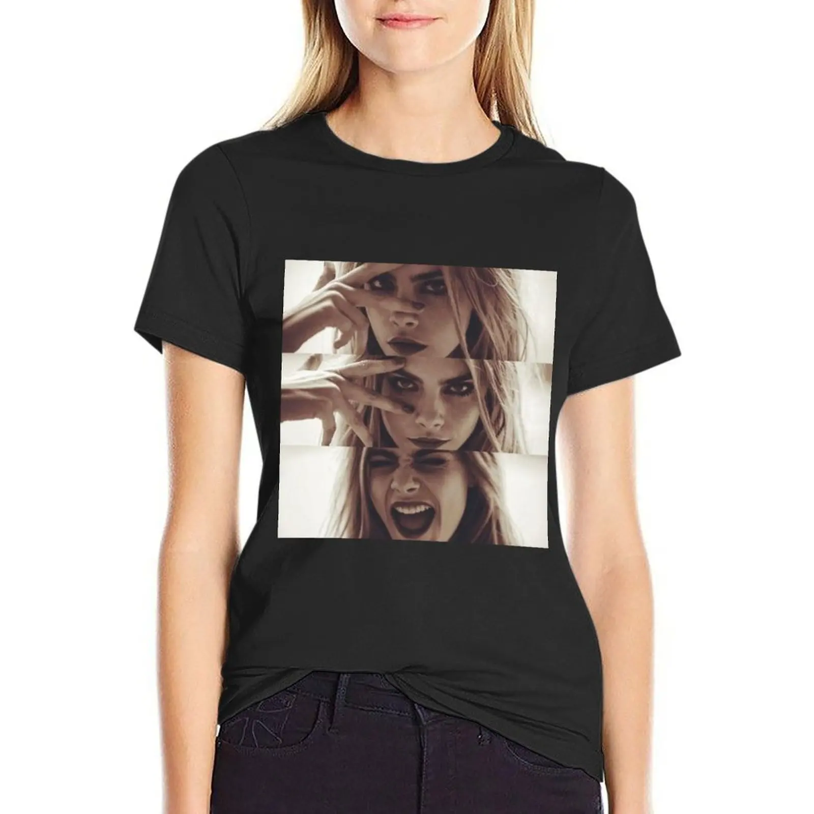 

Cara Delevingne T-Shirt oversized shirts graphic tees Women clothes