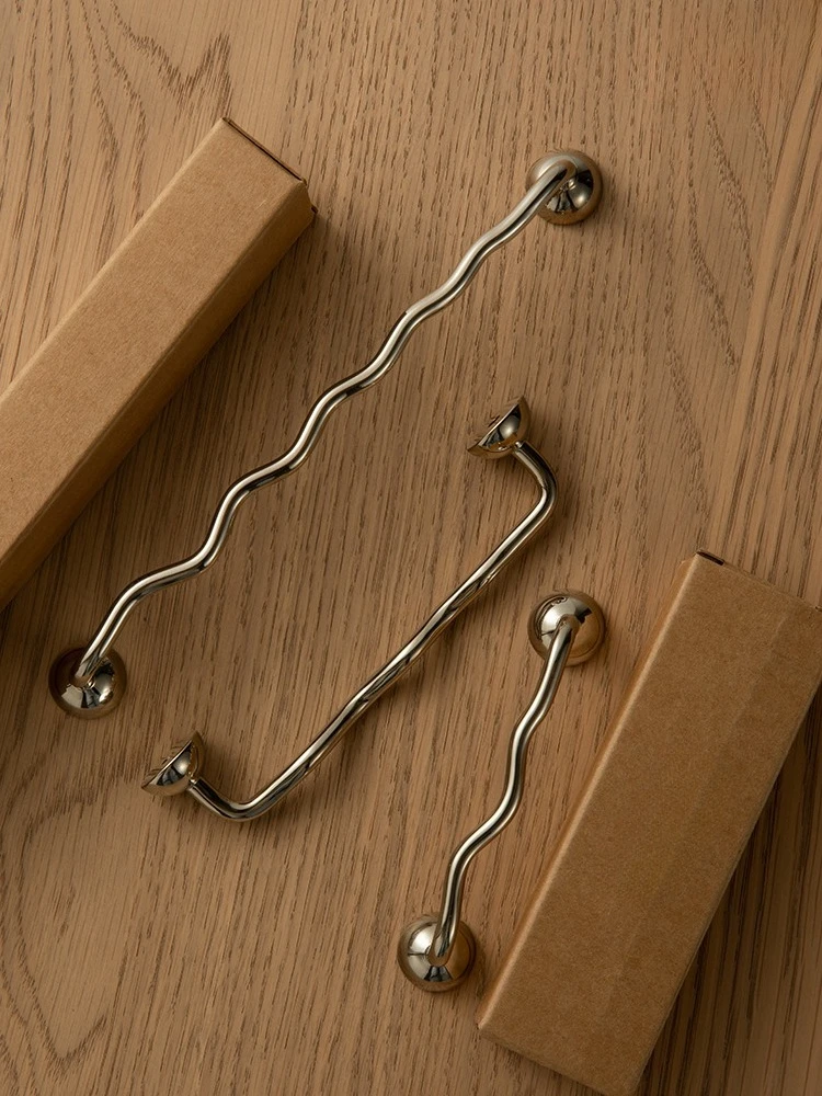 Creative Brass Furniture Handle Cabinet Bar Pulls Irregular Minimalist Handle Bedroom Bedside Mushroom Knob and Handle