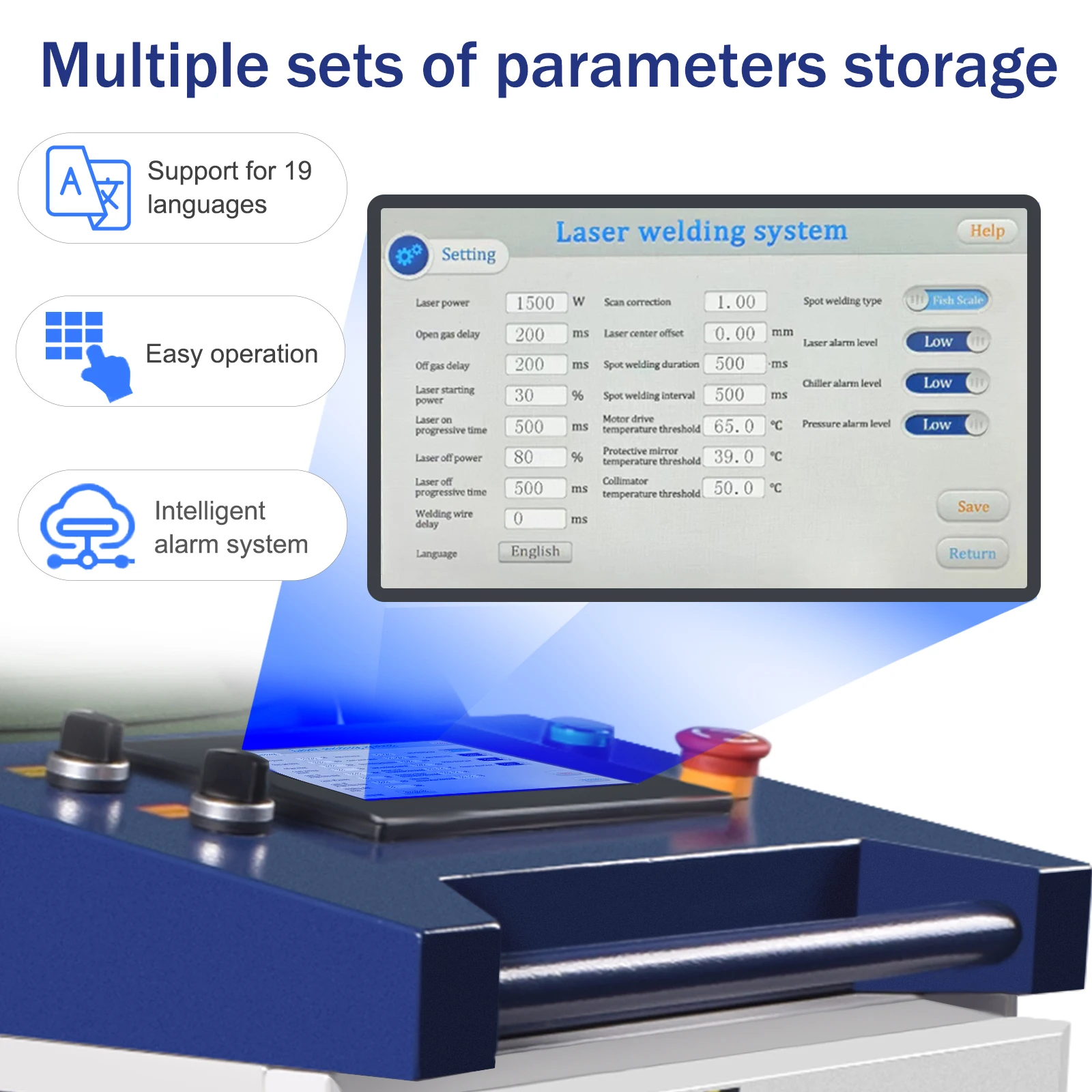 RAYCUS شاشة تعمل باللمس 1500 واط/2000 واط/3000 واط 4in1 يده سوب 23T بندقية رئيس مصنع 10 متر كابل الألياف قطع المعادن لحام الليزر النظيف