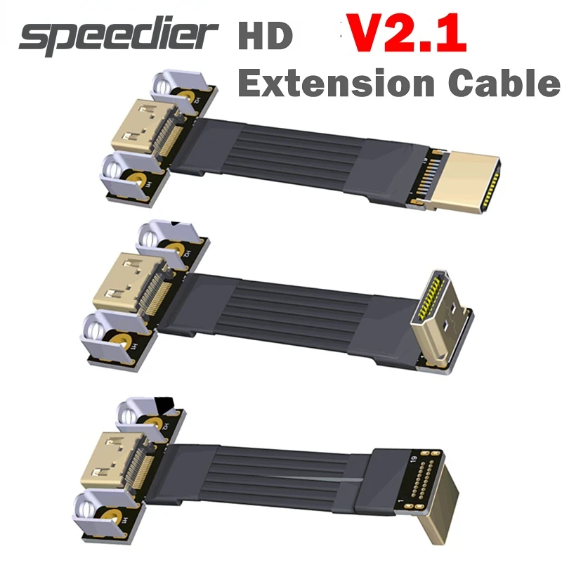 New FPV FPC HD2.1 HD-To-HD Female/Male Flat Cable A-A Type V2.1 Built-in Extension Cable Support 2K/240hz 4K/144Hz Connect Wire