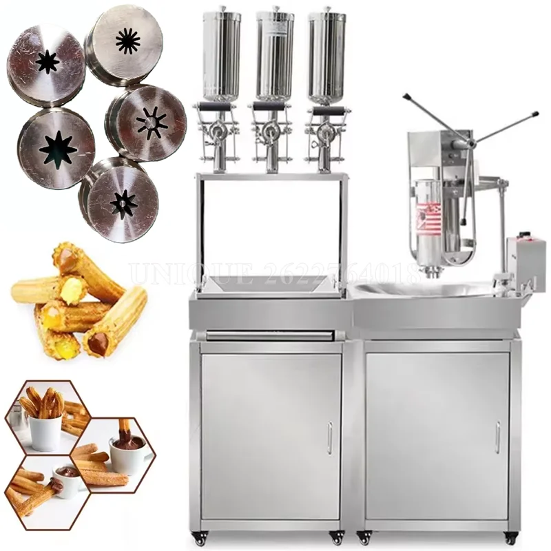 Commercial Spanish Churros Making Machine Churros Filling Machine Churros with Fryer Churros Filler Machine for Home Food Shop